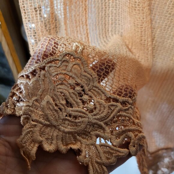 SIMPLY NOELLE PEACH & LACE MESH TANK SZ L/XL - Picture 2 of 4